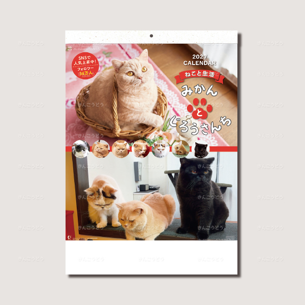ねこと生活　みかんとじろうさんちカレンダー