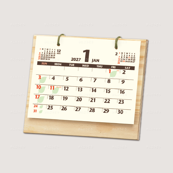 木の卓上カレンダー