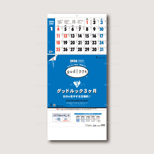 グッドルック3ヶ月（日付マーカー付）－上から順タイプ－