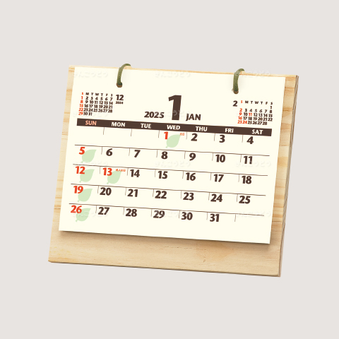 木の卓上カレンダー