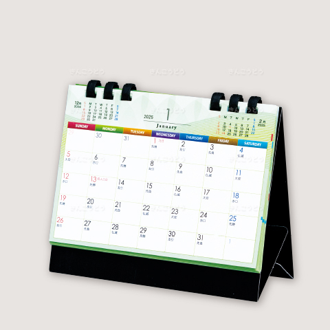 グリーンエコカレンダー（黒台座）（A6サイズ）