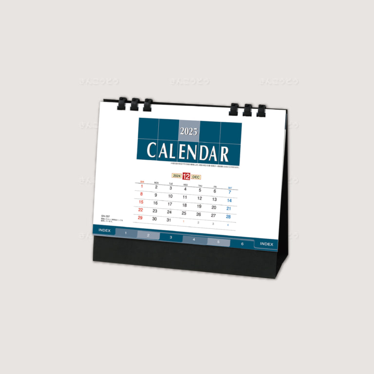 15マンスリーインデックス　卓上カレンダー（黒）